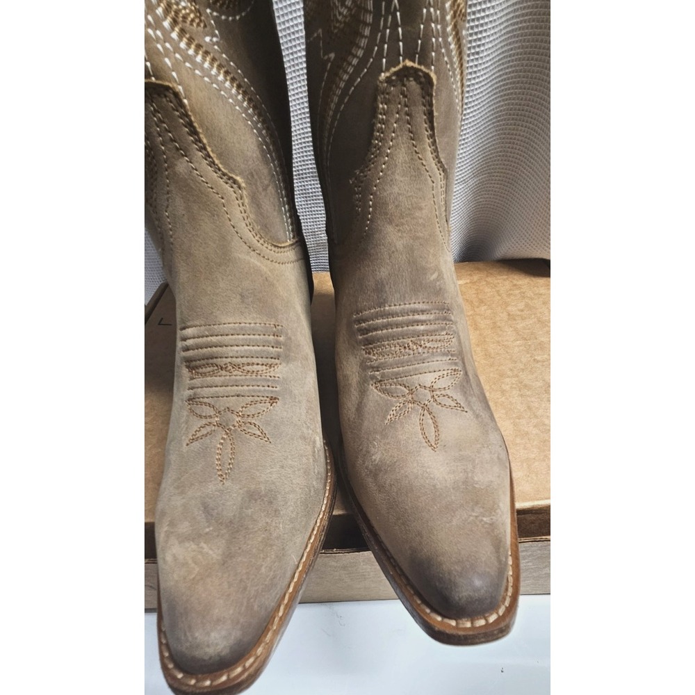 Dan Post Womens Karmel Embroidered Snip Toe Pull On Boots Mid Calf 9M - Picture 9 of 14